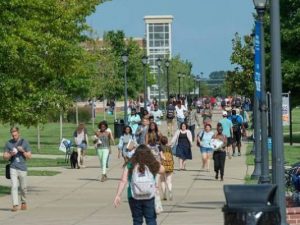 students on campus